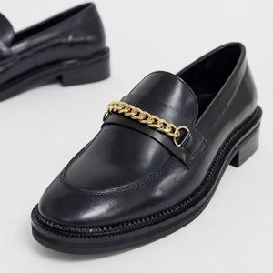 leather chain loafers